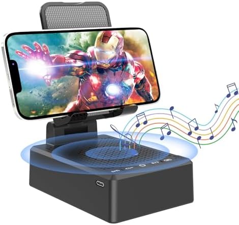 Birthday Gifts for Mother Father ,Cell Phone Stand with Wireless Bluetooth Speaker and Antislip Base HD Surround Sound for Home and Outdoors with Bluetooth Speaker for Desk Compatible with iPhone by Fanlory