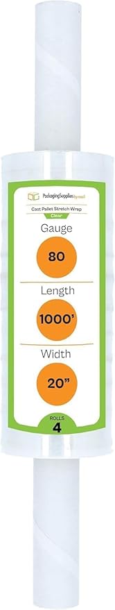 PSBM 4 Rolls 20 Inch x 1000 Feet 80 Gauge Stretch Film/Wrap - Image 2