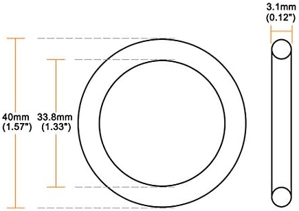 uxcell Nitrile Rubber O-Rings 40mm OD 33.8mm ID 3.1mm Width, Metric Sealing Gasket, Pack of 20 - Image 3
