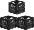 13 in. x 13 in. x 11 in. Heavy-Duty Black 16 Qt Milk Crate | 3 Pack | Stackable Storage Container with Handles by Regal+Altair