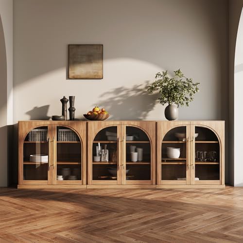 BELLEZE Set of 3 Jagger Sideboard Buffet Cabinet - Camel - Image 4