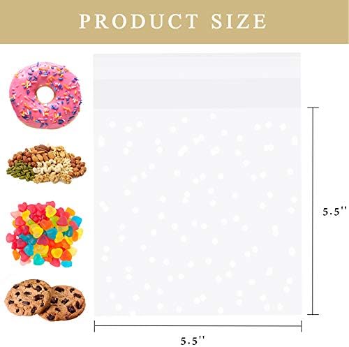 Morepack 5.5x5.5 Inch Cookie Bags Self Sealing Cellophane Bags 200 Pcs - Image 2