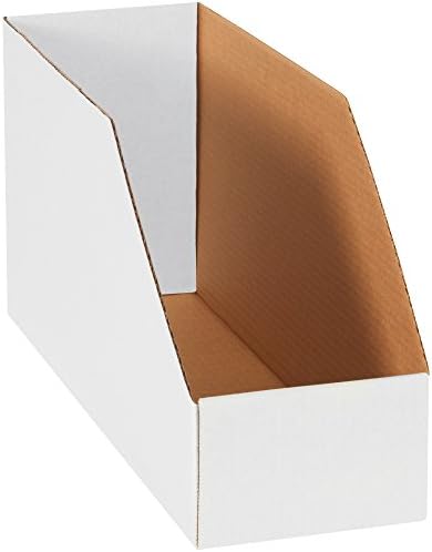 Partners Brand PBINJ61810 Jumbo Open Top Bin Boxes, 6" x 18" x 10", Oyster White (Pack of 25) by Partners+Brand