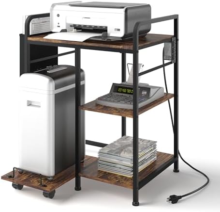 Large Printer Stand with Storage: 24x18 Inch Printer Table for Home Office by sedegnhome
