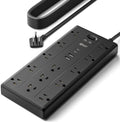 SUPERDANNY 15Ft Extension Cord with Multiple Outlets, Flat Plug Power Strip by SUPERDANNY
