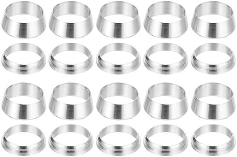 PATIKIL 1/2" Tube OD 304 Stainless Steel Compression Tube Fitting Sleeve, 10 Pack Double Ferrule Ring Tubing Fitting Assortment Kit, Silver by PATIKIL