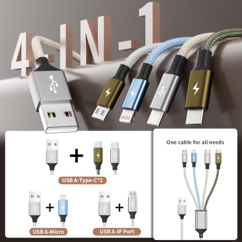 4 in 1 Multi Charging Cable, 2 Pack 6FT Charging Cords for Devices - Image 5