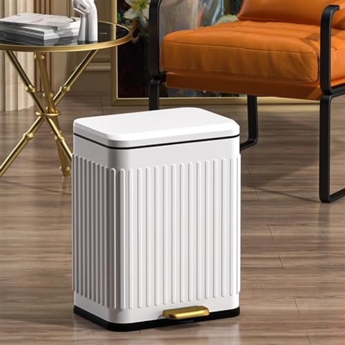 Stylish Stainless Steel Smart Trash Can with Soft Close Lid Step Open Pedal Fingerprint Proof Retro Design 6/13 Liter Capacity Bathroom Wastebasket (Orange) - Image 6
