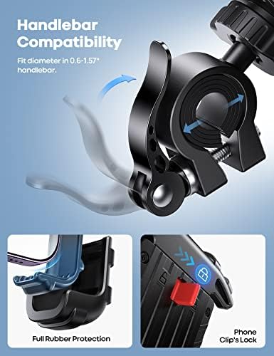 Lamicall Bike Phone Holder Motorcycle Mount - One-Hand Operation, Lockable - Image 6