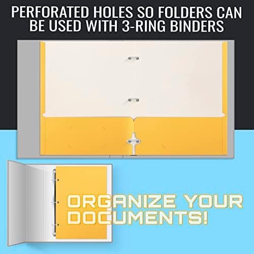 Better Office Products Two Pocket Portfolio Folders, 50-Pack, Yellow, Letter Size Paper Folders, 50 Pieces, Yellow - Image 5