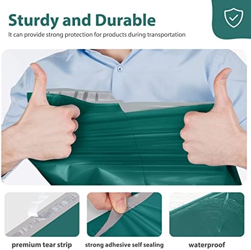 Fuxury Large Poly Mailers 24x24 Inch 50 Pcs, Waterproof XL Shipping Bags for Clothing, Strong Adhesive Packaging Shipping Envelopes, Self Sealing Mailers Plastic Mailing Bags for Business,Forest Green - Image 5