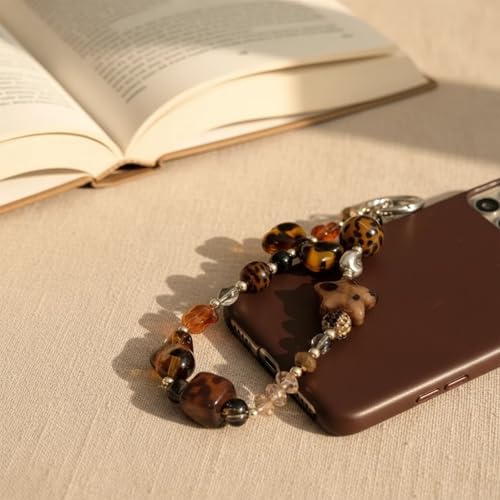 Leopard Beaded Phone Charm, Cute Star & Bow Phone Wrist Strap - Image 4