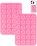Yojaro 2 Pack Silicone Suction Phone Case Mount, Silicon Adhesive Smartphones Stand Sticky, Non Slip Suction Cup, Hands-Free Phone Accessories Holder for Selfies and Videos Pink by Yojaro