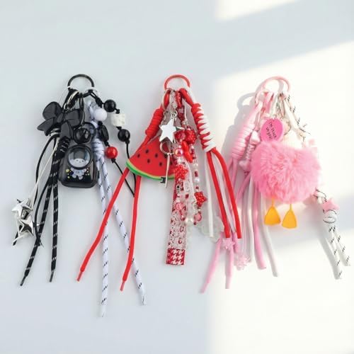 Paracord Keychain Paracord Bag Charm 12pcs Braided Nylon Rope Keychain Cord for Bag Purse Backpack Handbag - Image 3