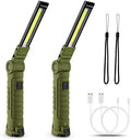Lmaytech Men Tools for Christmas Birthday Gift 2 Packs LED Rechargeable Work Light Flashlights, 360°Rotate 5 Modes,Gifts for Men Him Dad Handyman for Car Repair, Grill and Outdoor by Lmaytech