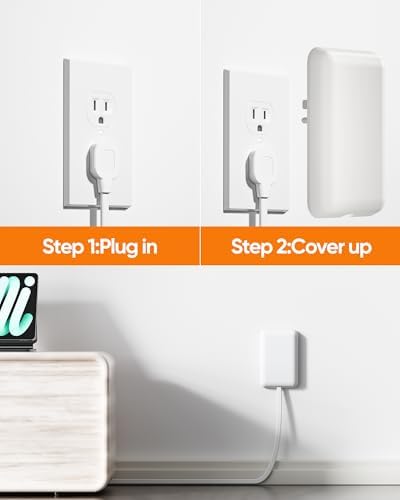 Olcorife Flat Extension Cord with Outlet Cover, Flat Plug Power Strip with 6 Outlets, 5 FT Cord Hidden Outlet Extender for Tight Spaces - Image 5