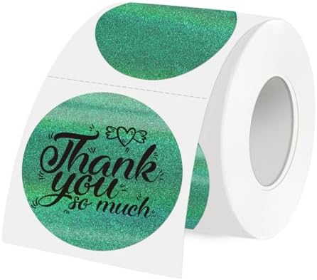 3 Inch Holographic Thermal Labels,Round Thermal Printer Labels,Waterproof Thermal Printer Stickers for DIY Logo Design,Name Tag,QR Code,Thanks Card 150 Labels/Roll (Green dots) by Unknown