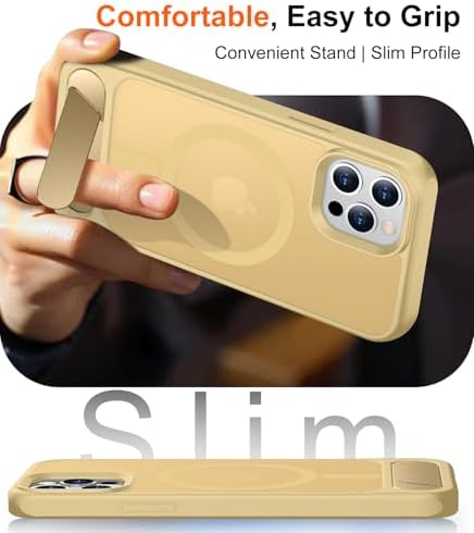 Temdan Magnetic Compatible with iPhone 12 Case & iPhone 12 Pro Case, [Built-in Invisible Kickstand][Compatible with MagSafe][Military Grade Shockproof] Slim Translucent Matte Phone Case 6.1" - Image 6