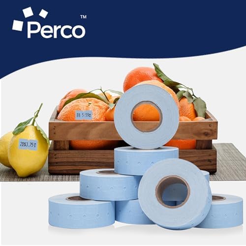 Perco 1 Line Blue Labels - 32,000 Blank Price and Date Gun Labels for Perco Lite, X, Plus and Pro 1 Line Price and Date Guns - 32 Rolls, 4 Sleeves - Made in USA - Image 6