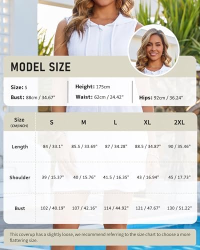 Bsubseach Women Terry Cloth Swim Cover Up Sleeveless Zipper Beach Robe - Image 2