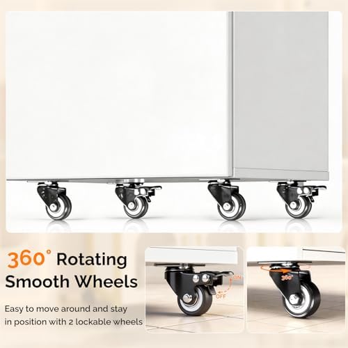OmySalon Salon Cart with Wheels, 3-Tier Rolling Hair Styling Station, 2 Drawers & Adjustable Shelf, Hair Dryer Holder, Mobile Organizer for Salon, Barber, Spa, Nail & Beauty Tools, White - Image 6