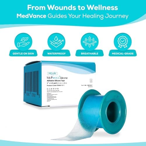 MedVance Silicone Adhesive Medical Tape, Scar Sheet, 1" x1.5' (1 Pack) - Image 2