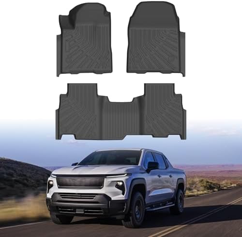 Cartist Floor Mats for Chevy Chevrolet Silverado EV RST/GMC Sierra EV Denali 2024 2025 2026 (Not for WT/LT), All Weather Floor Liners for Silverado Accessories, Heavy Duty TPE Car Mats by cartist
