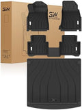 3W Floor Mats &Cargo Liner for Porsche Cayenne 2019-2026 Black All Weather by 3W