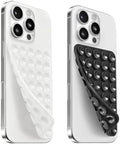 (2 Pack) Silicone Suction Cup Phone Case Mount Double Sided, Clear & Black by Mnyatr