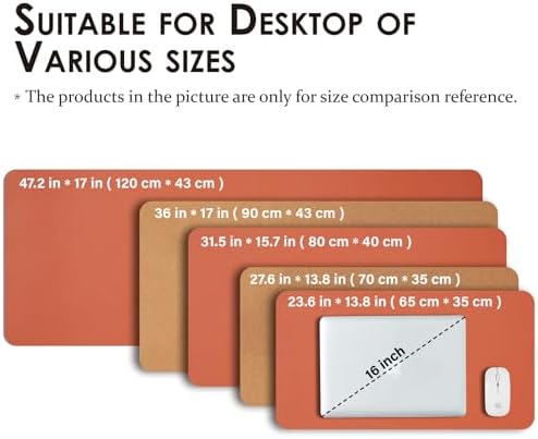 Cork Desk Mat - Dual-Sided Desk Pad for Office and Home - Desk Organization and Accessories - Ideal for Large Mouse Pad and Desk Mats on Top of Desks(Orange,27.6"x 13.8") - Image 5