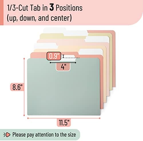 Mr. Pen- File Folders, 6 Pack, Vintage Colors, 1/3-Cut Tab - Image 3