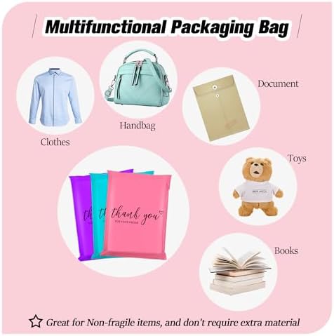 14.5x19 Thank You Poly Mailers Variety Pack of 50, 13Pcs Each Color - Image 5