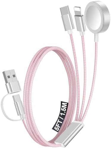 1Pack Travel Essentials for Apple Watch Charger,3-in-2 Multi Charging Cable by Accessoriesforphoneandelectricproducts