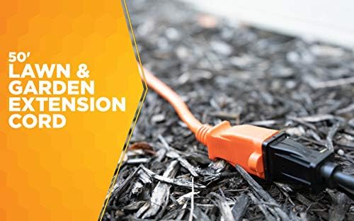 Southwire Woods 50ft Outdoor Extension Cord – Bright Orange, 16/2 Two-Prong – Durable SJTW Jacket for Landscaping & Light-Duty Power – Molded Plug - Image 2