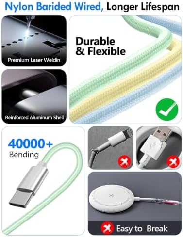 2Pack Travel Essentials for Apple Watch Charger,3-in-2 Multi Charging Cable - Image 5