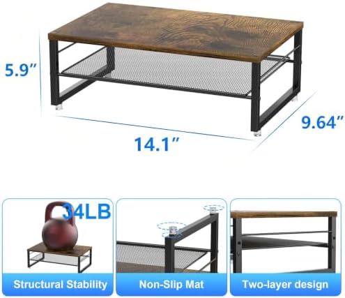 gianotter 2-Tier Wood Monitor Stand Riser - Image 4