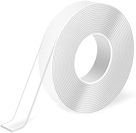 Art3d Traceless Double-Sided Foam Tape, 1/24" x 1/2" x 10', 1 Roll, Crystal by Art3d