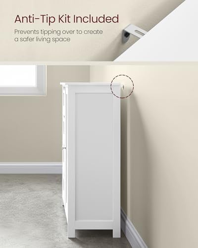 VASAGLE Floor Storage Cabinet, Farmhouse, 4 Drawers and 1 Door, 35.4" H - Image 4