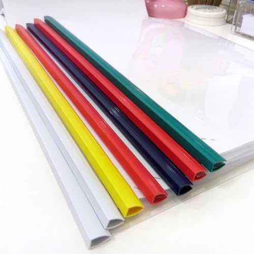 PATIKIL 30Pcs Binding Bars, 13x15mm Binding Bars Slide Grip 120 Sheets Capacity A4 Size Report Binder Presentation Binder for Study Office Report Cover Resume, Transparent Green - Image 6