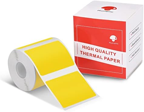 Phomemo Yellow Labels, 1.57"x1.18" M110/M100/M220/M108 Thermal Stickers by Phomemo