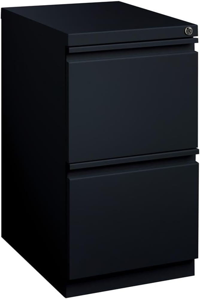 Pemberly Row 2 Drawers 27.75" Vertical Black Metal Filing Cabinet Lockable by PEMBERLYROW