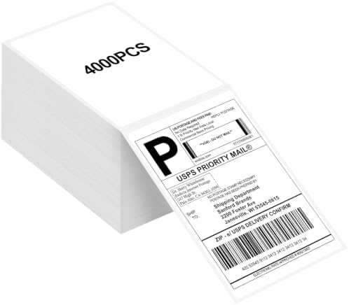 Joyberg 4x6 Thermal Labels 4000 PCS, Shipping Labels, Strong Adhesive Thermal Label, White Printer Paper/Label by Joyberg
