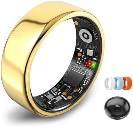 Smart Ring for Women Men,Fitness Tracker Ring,Heart Rate,Blood Oxygen,Step Tracker,Sleep Tracker,Meditation Assistance,No Subscription Fee,IP68 Waterproof,2026 New Holiday Gifts (Gold 9) by Osawalla
