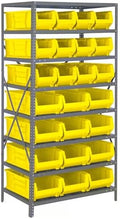 Quantum Storage Systems Wire Shelving Unit W/24YELLOW Bins by QuantumStorageSystems