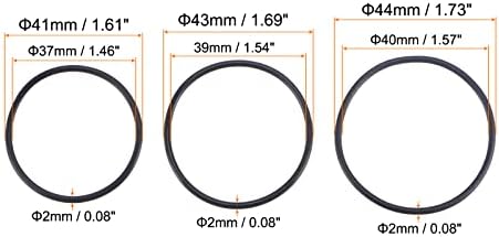 MECCANIXITY Nitrile Rubber O-Rings 41mm 43mm 44mm OD 37mm 39mm 40mm ID 2mm Thick Seal Gasket, Black 30in1 Set - Image 2