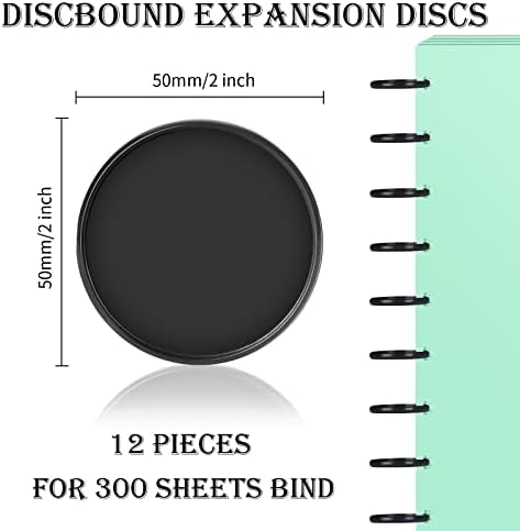 12-Piece 2-Inch Discbound Expansion Discs and Binder Rings - Large Black Plastic Book Binding Discs for DIY Notebooks and Scrapbooking Supplies - Image 2