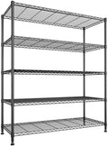 DurayLoly 45"W Heavy Duty 5-Tier 1000LBS Storage Shelves, Adjustable, Black by Durayloly