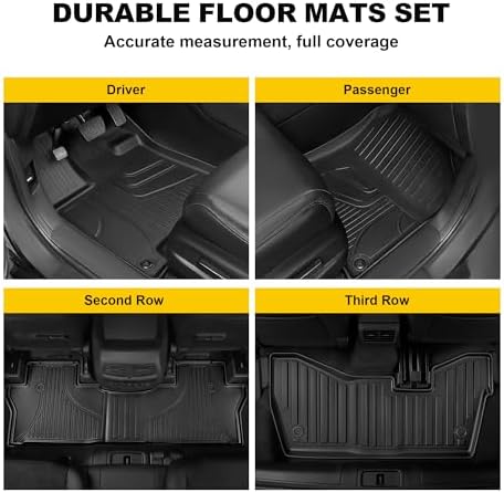 Floor Mats Fit for Honda Pilot 8 Seats 2016-2022 (No Elite Models) - Image 2