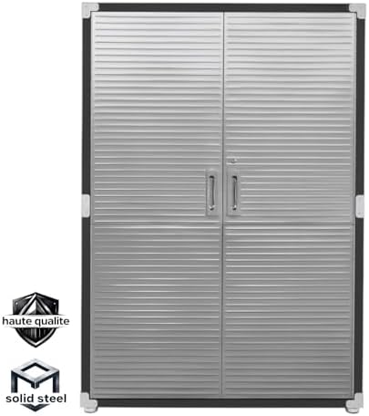 Heavy Duty Steel Storage Cabinet with Double Doors, Adjustable Shelves, Door Secured Lock, Large Capacity Organizer for Garages,Offices and Warehouses (Graphite, 48" W x 24" D x 72" H) - Image 3