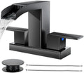 Cobbe Waterfall Bathroom Faucet, Matte Black 4 Inch Centerset 2 or 3 Hole by Cobbe